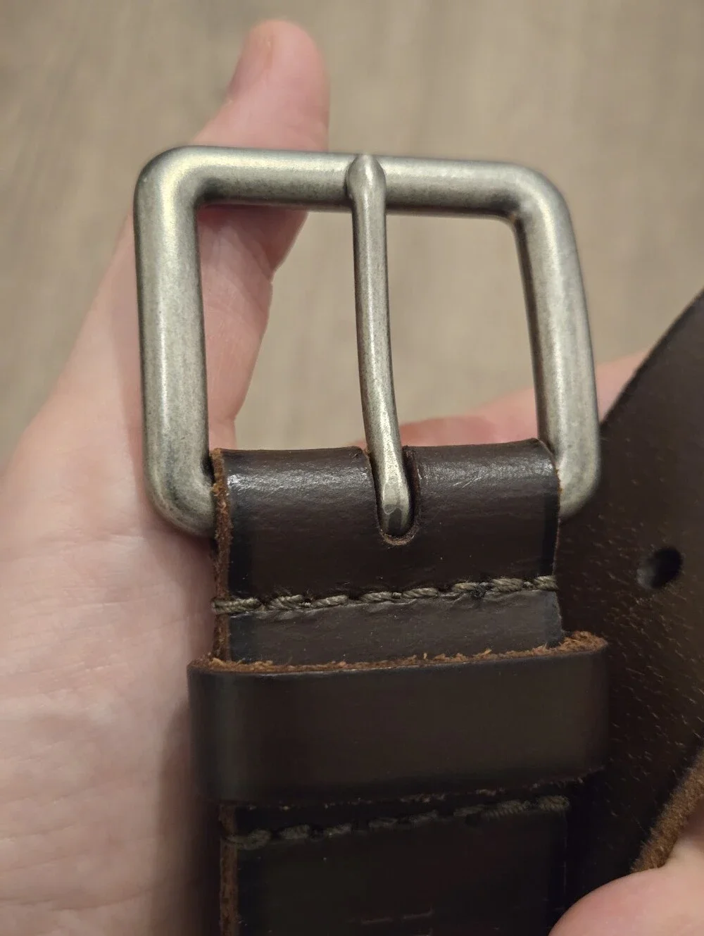 Mens Hollister Brown Leather Belt Dirtbag Grunge Rustic Size 34 Western VTG